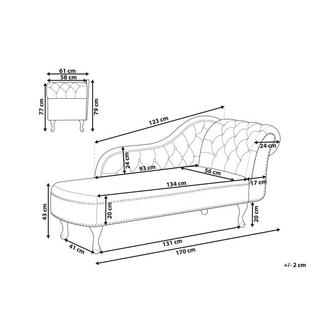 Beliani Chaise longue côté droit en Velours Moderne NIMES  