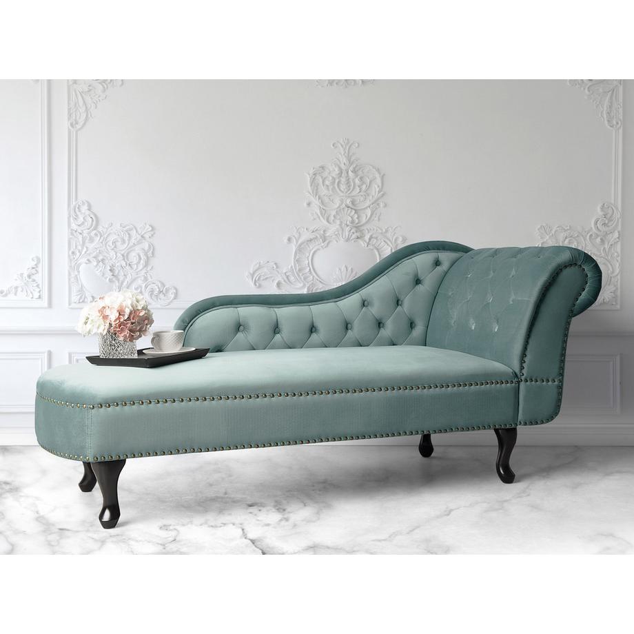 Beliani Rechtsseitige Chaiselongue aus Samtstoff Glamourös NIMES  