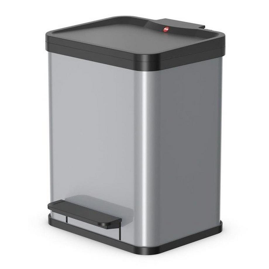 Bidone a pedale Öko, duo Plus M, capacità 2 x 9 l, argento.