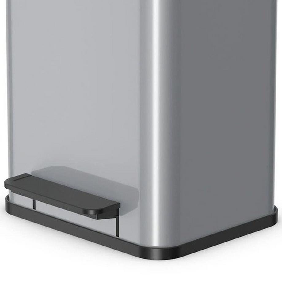 Hailo Bidone a pedale Öko, duo Plus M, capacità 2 x 9 l, argento.  