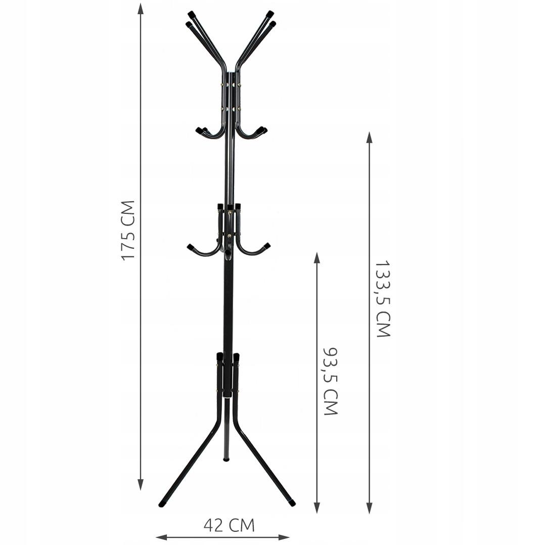 Northio Appendiabiti a stelo 170 cm - Nero  