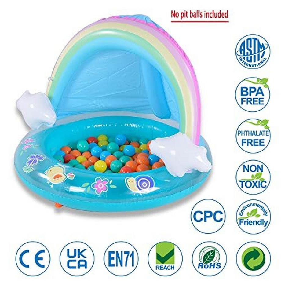 Activity-board  Babypool, Rainbow Splash Pool mit Überdachung, Spray Pool von 40 Zoll, Wassersprinkler für Kinder 