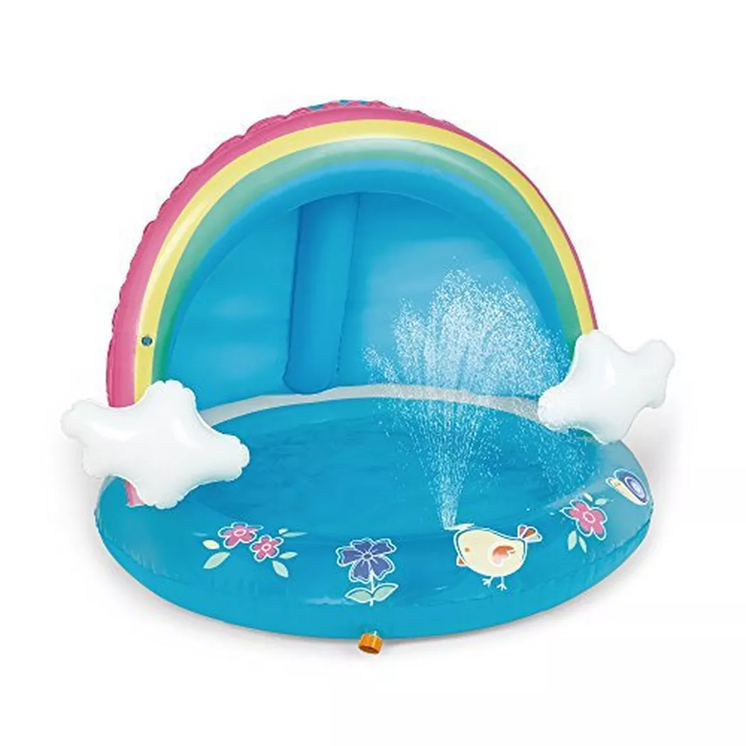 Activity-board - Babypool, Rainbow Splash Pool mit Überdachung, Spray Pool von 40 Zoll, Wassersprinkler für Kinder, One Size, Blau