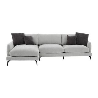 Vente-unique Ecksofa - Ecke links - Strukturstoff - Hellgrau - ROCALTA  