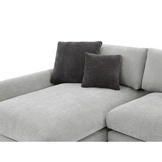 Vente-unique Ecksofa - Ecke links - Strukturstoff - Hellgrau - ROCALTA  