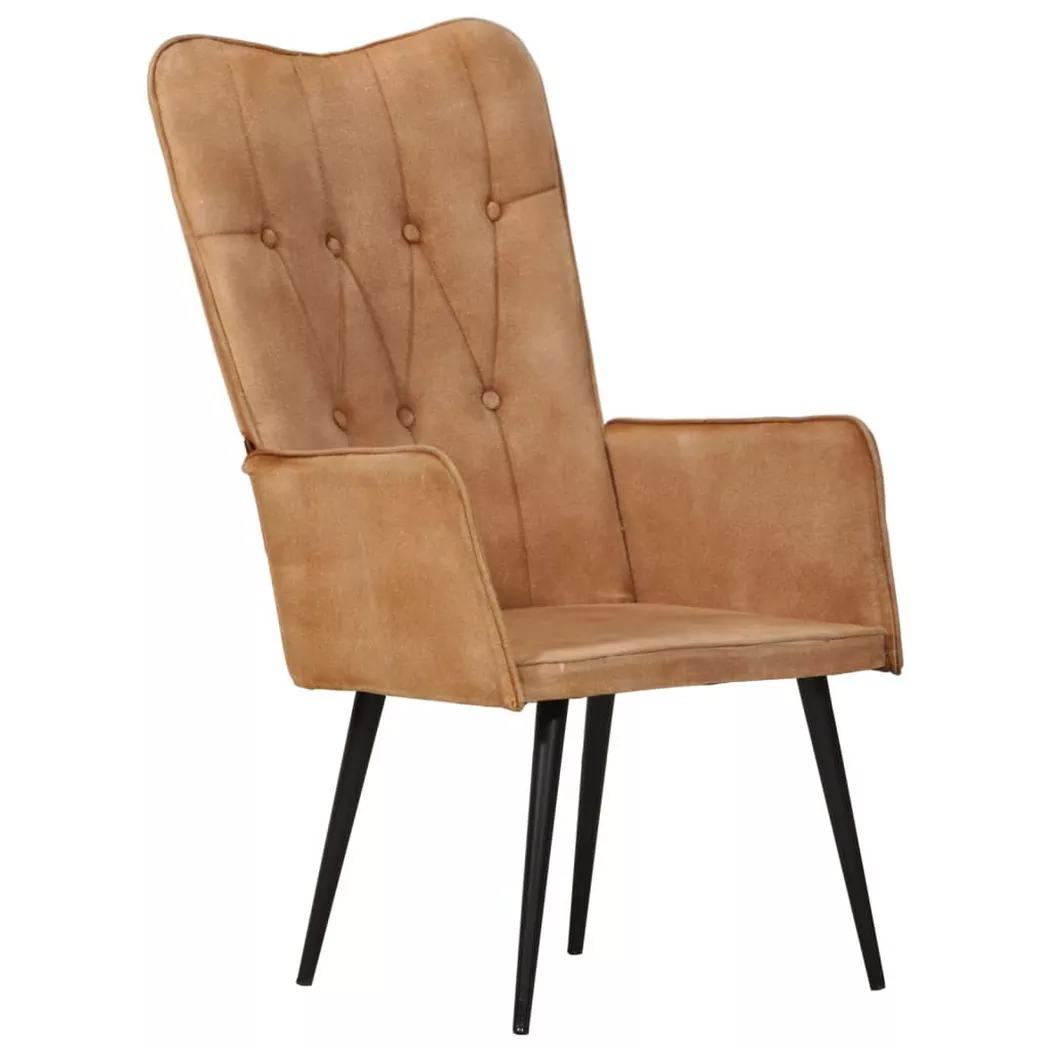 VidaXL - Chaise à oreilles toile, One Size, Marron