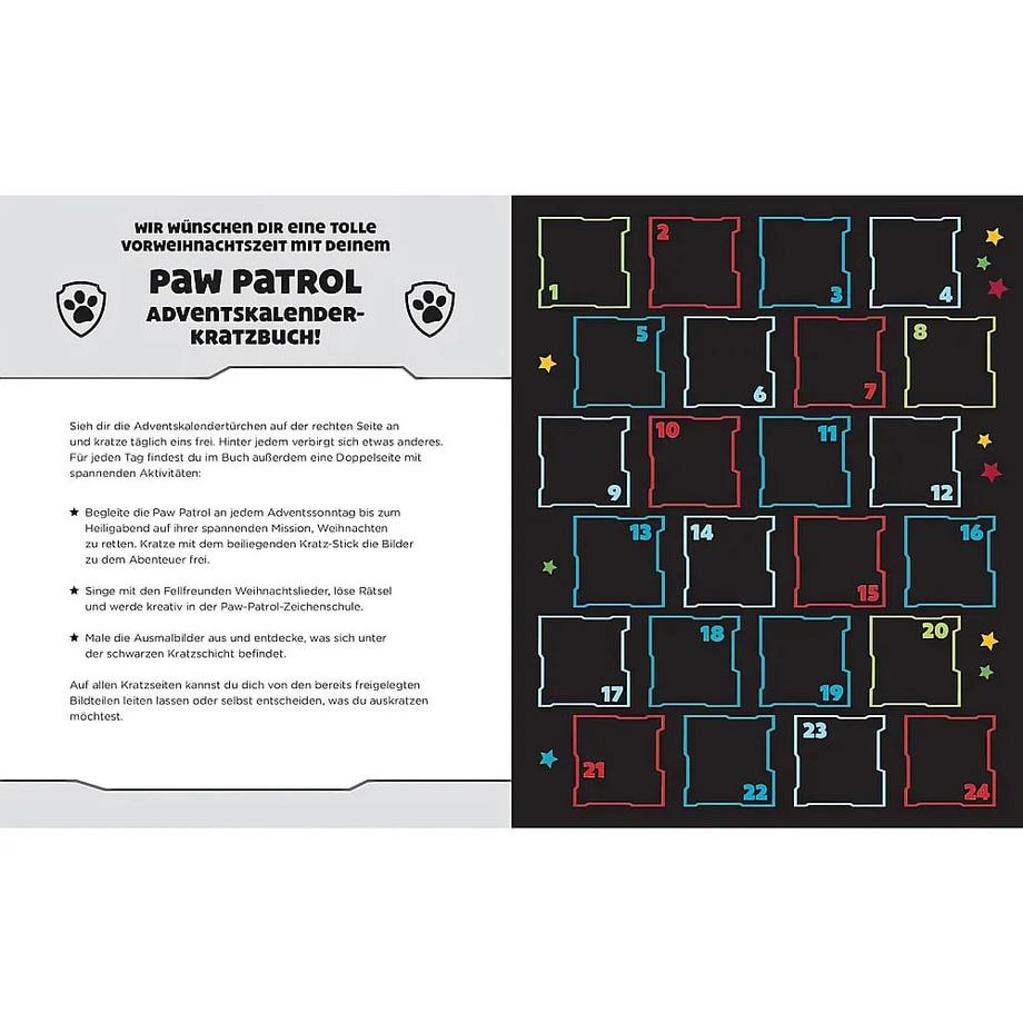Schwager & Steinlein Paw Patrol - Adventskalender-Kratzbuch  
