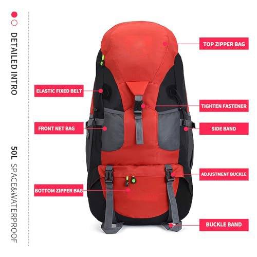 Only-bags.store  50L Leichter wasserfester Wanderrucksack, Outdoor Sport Tagesrucksack Reisetasche für Klettern 