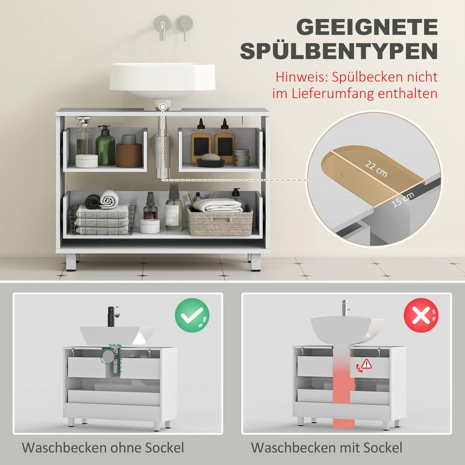 HOMCOM meuble sous lavabo  