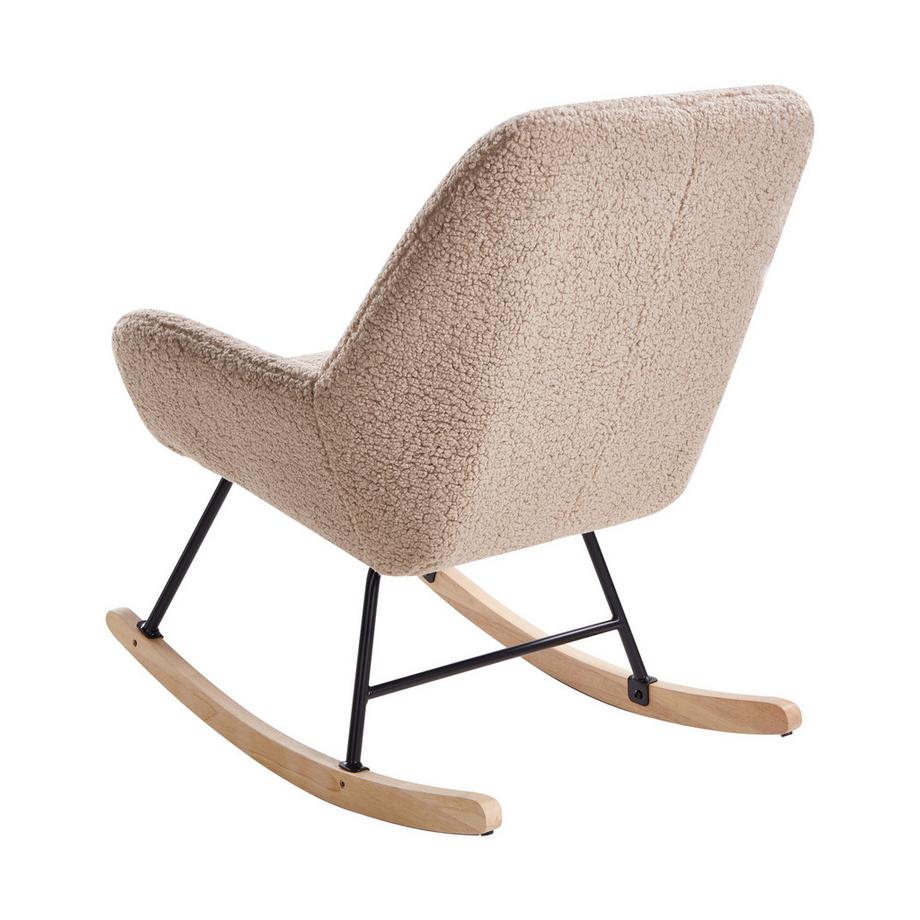 Beliani Fauteuil à bascule en Bouclé Rustique KINNO  