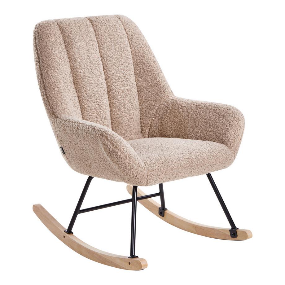 Beliani Fauteuil à bascule en Bouclé Rustique KINNO  