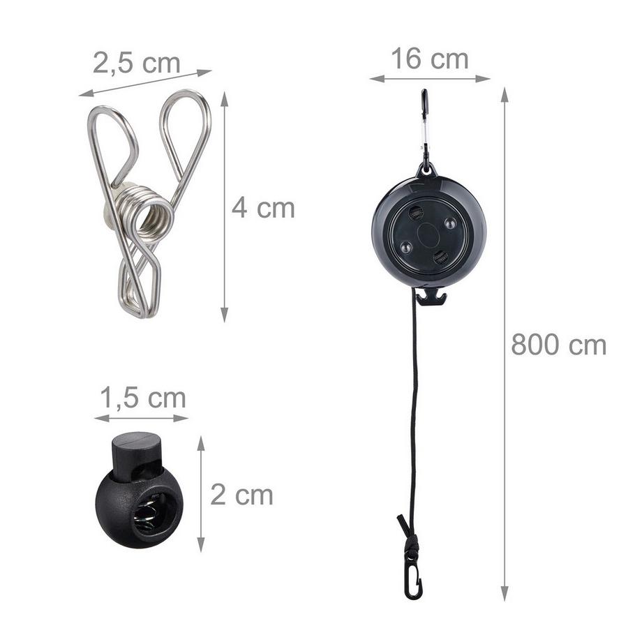 B2X Ausziehbare Wäscheleine auf 7,85 m  