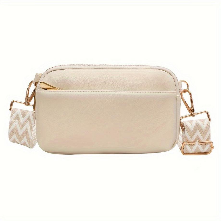 Mini sac à bandoulière, sac à main carré avec large bandoulière, sac à bandoulière stylisé en cuir PU