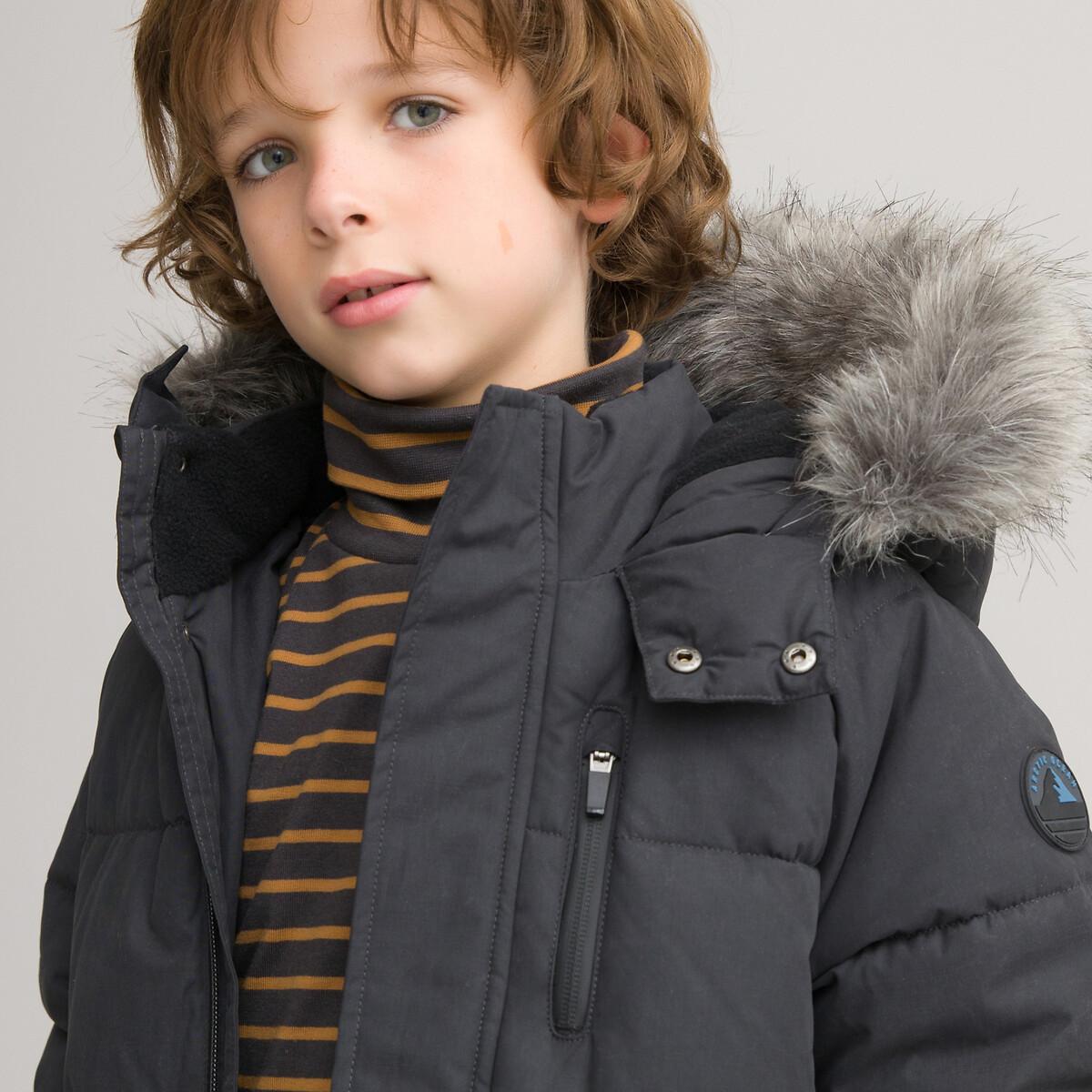 Image of Lange Winterjacke Mit Kapuze Jungen Grau 5-6A