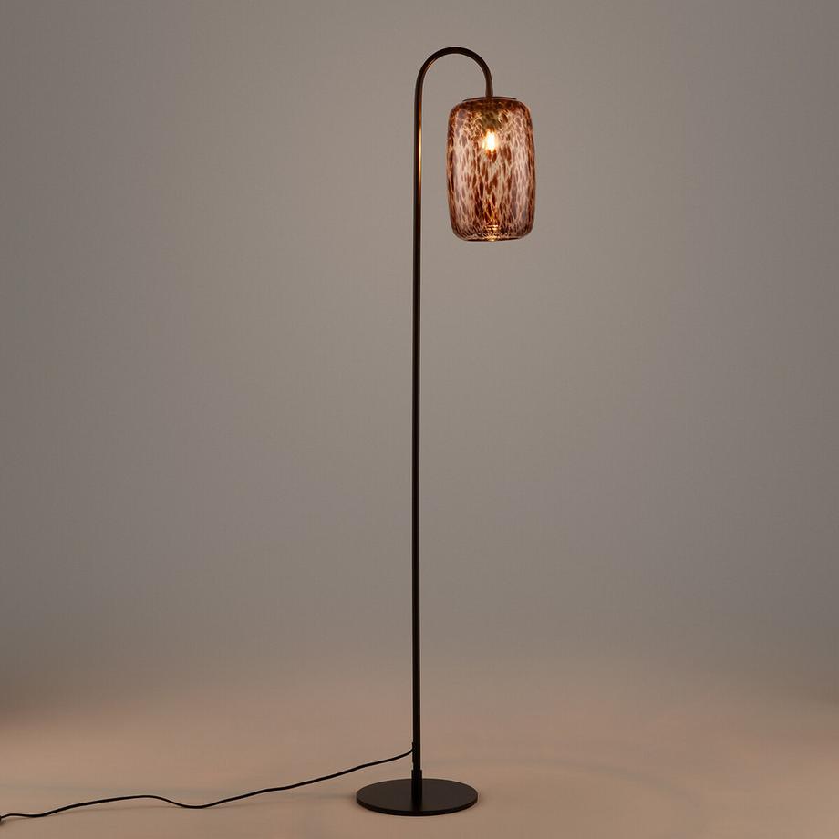 La Redoute Intérieurs Lampadaire en métal fer et verre ambré  