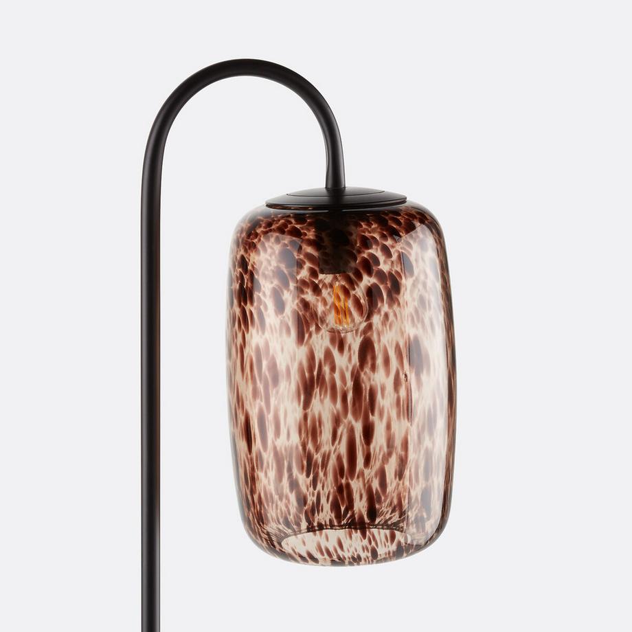 La Redoute Intérieurs Lampadaire en métal fer et verre ambré  