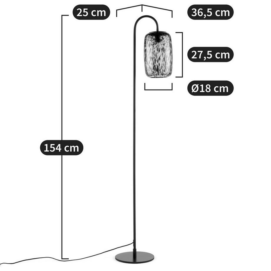 La Redoute Intérieurs Lampadaire en métal fer et verre ambré  