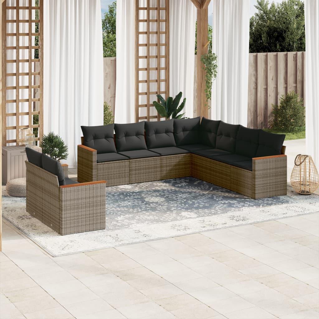 VidaXL set divano da giardino Polirattan  