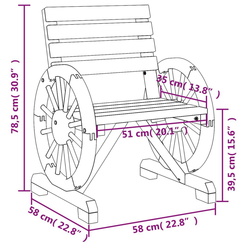 VidaXL sedia da giardino Legno  