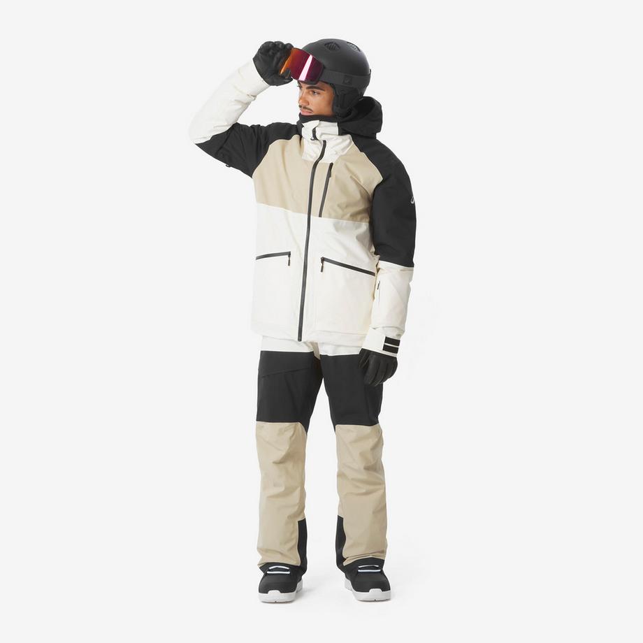 WEDZE  Veste de ski et snowboard chaude et respirante All Mountain homme, AM 500 BEIGE 