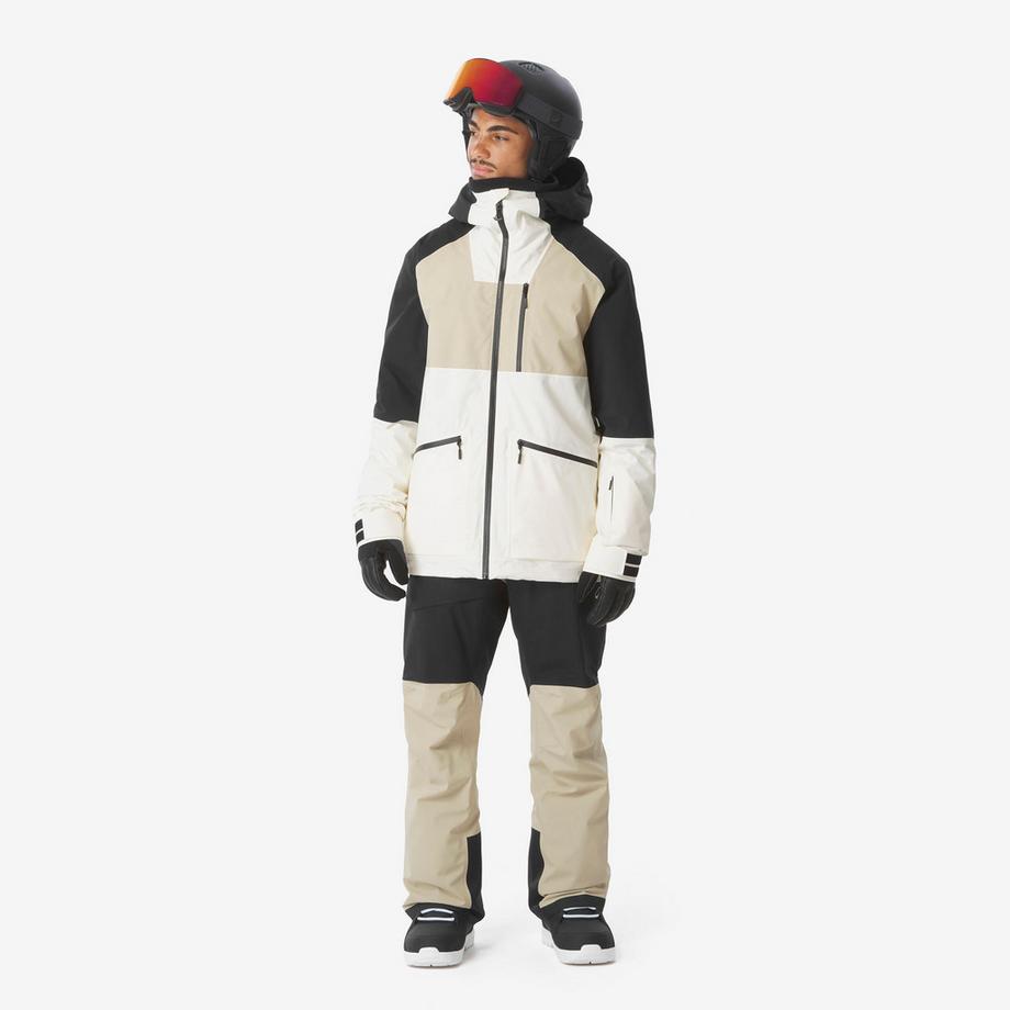WEDZE  Veste de ski et snowboard chaude et respirante All Mountain homme, AM 500 BEIGE 