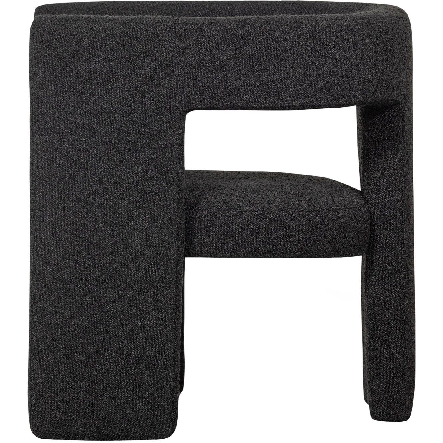 mutoni Fauteuil Tiwa Bouclé gris foncé  