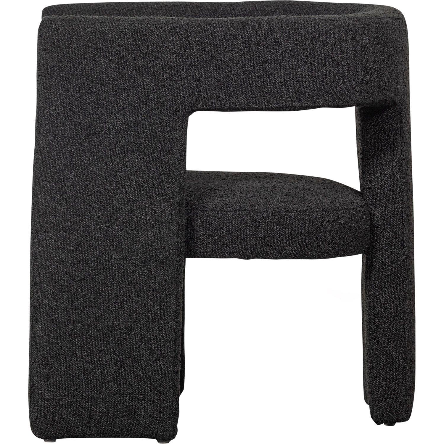 mutoni Fauteuil Tiwa Bouclé gris foncé  