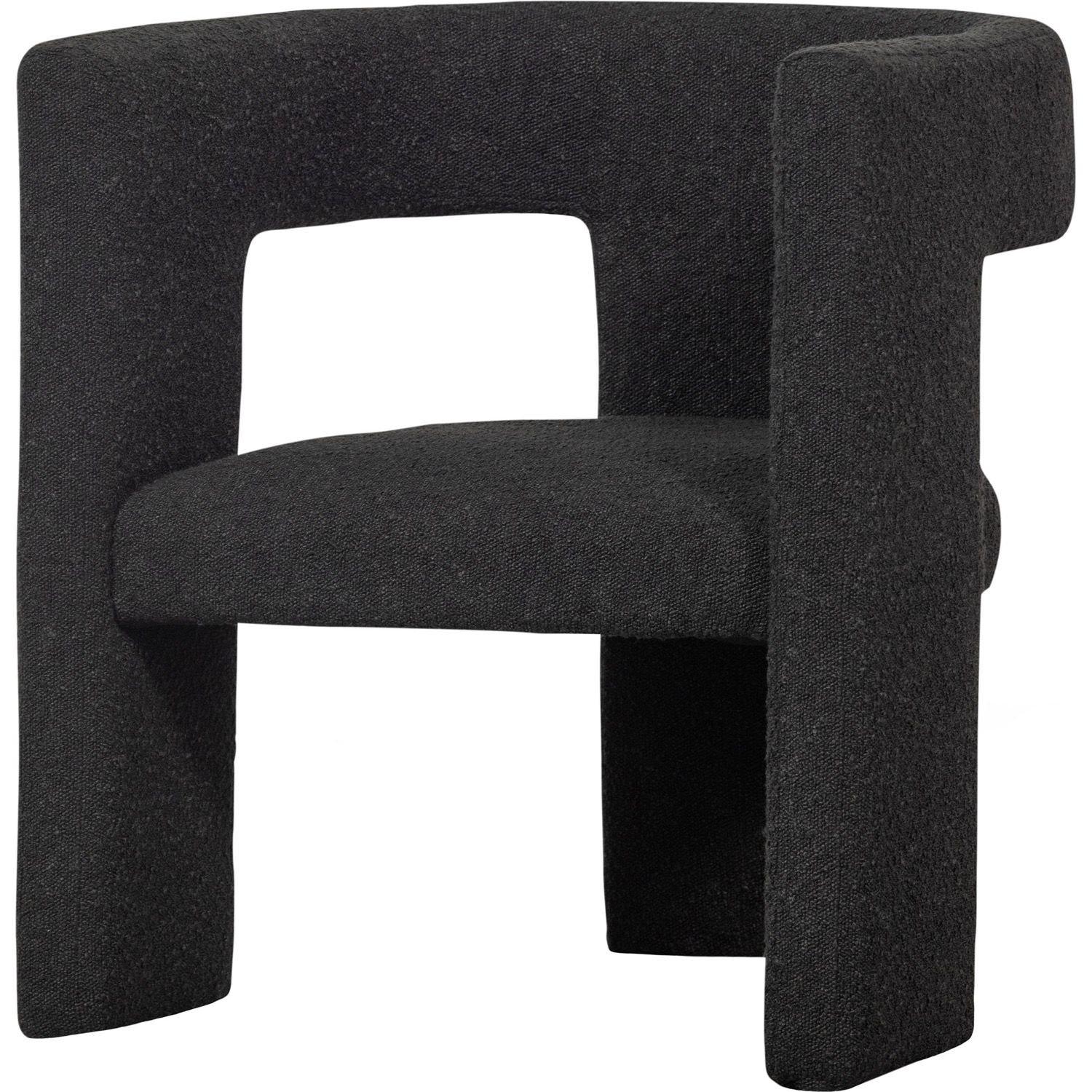 mutoni Fauteuil Tiwa Bouclé gris foncé  