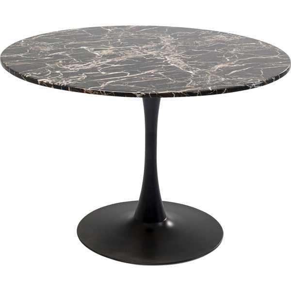 KARE Design Table Schickeria aspect marbre noir rond 110  