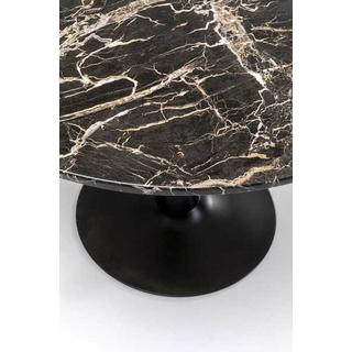 KARE Design Table Schickeria aspect marbre noir rond 110  