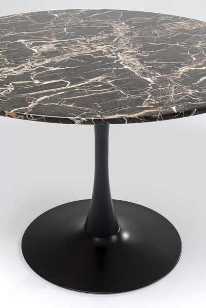 KARE Design Table Schickeria aspect marbre noir rond 110  