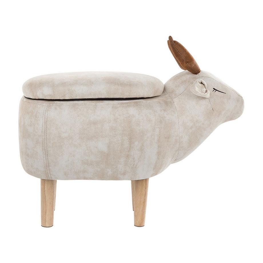 Beliani Tabouret de rangement animal en Tissu Moderne REINDEER  