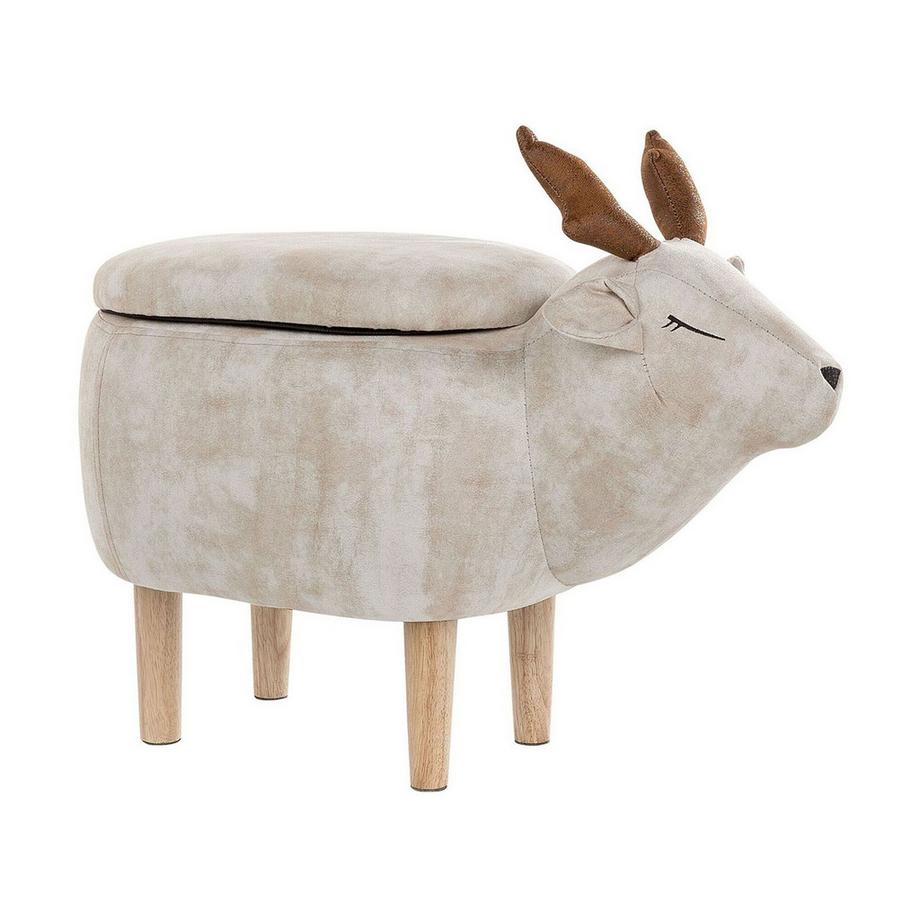 Beliani Tabouret de rangement animal en Tissu Moderne REINDEER  