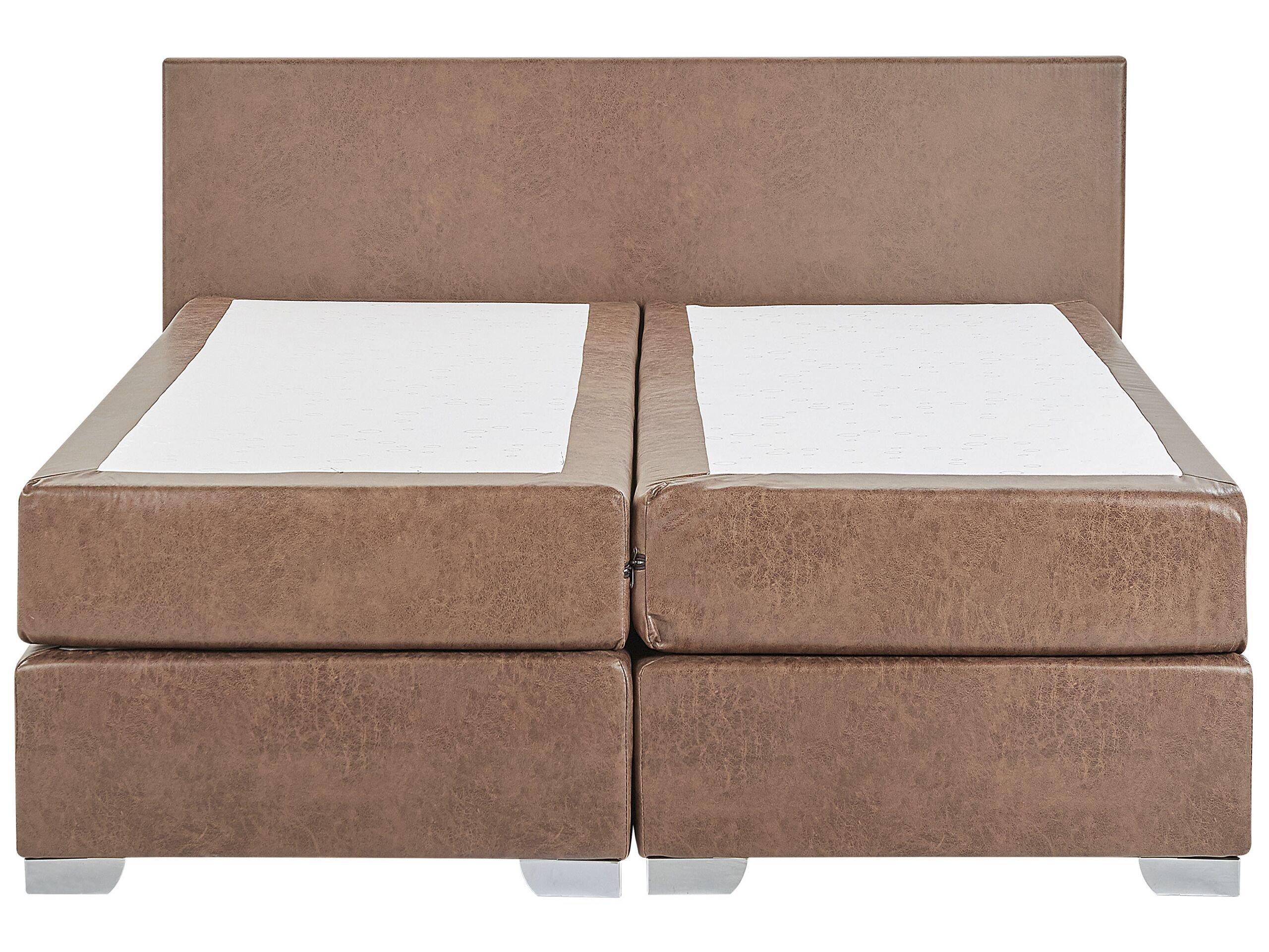 Beliani Lit Boxspring en Cuir PU Rétro PRESIDENT  