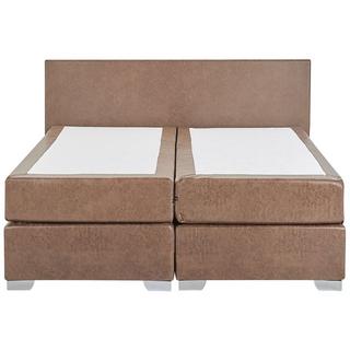 Beliani Lit Boxspring en Cuir PU Rétro PRESIDENT  