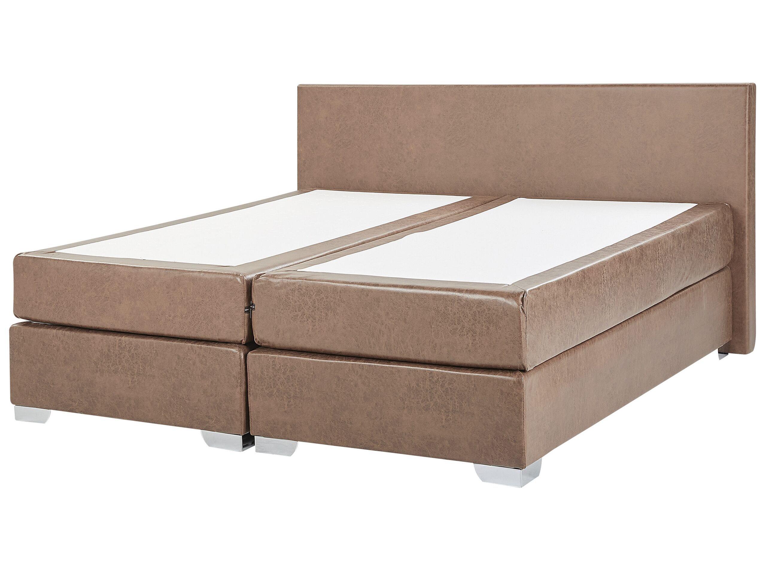 Image of Boxspring Bett aus Kunstleder Retro PRESIDENT Boxspring Bett aus Kunstleder Retro PRESIDENT