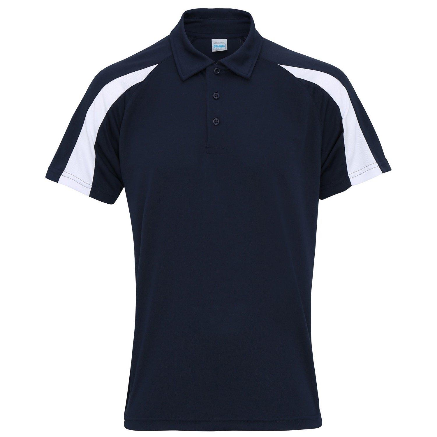 Image of Just Cool Kurzarm Polo Shirt Mit Kontrast Panel Herren Marine XL