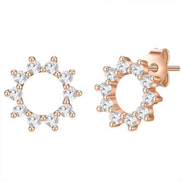 Femme Puces d'oreilles en argent Fleur/Cercle