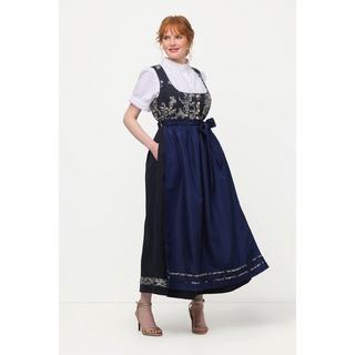 Ulla Popken  Dirndl, Blüten-Jacquard, Carree-Ausschnitt, ärmellos 