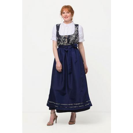 Ulla Popken  Dirndl, Blüten-Jacquard, Carree-Ausschnitt, ärmellos 