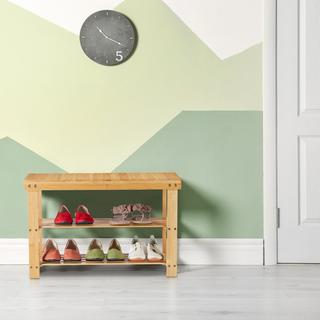 Northix Scarpiera in bambù con panca  