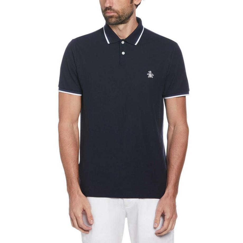 Original Penguin Polo a Righe a Contrasto  