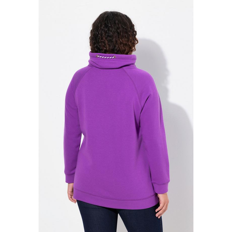 Ulla Popken Sweatshirt Weiter Stehkragen Taschen Raglan Langarm  