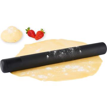 Rouleau à pâte en silicone noir