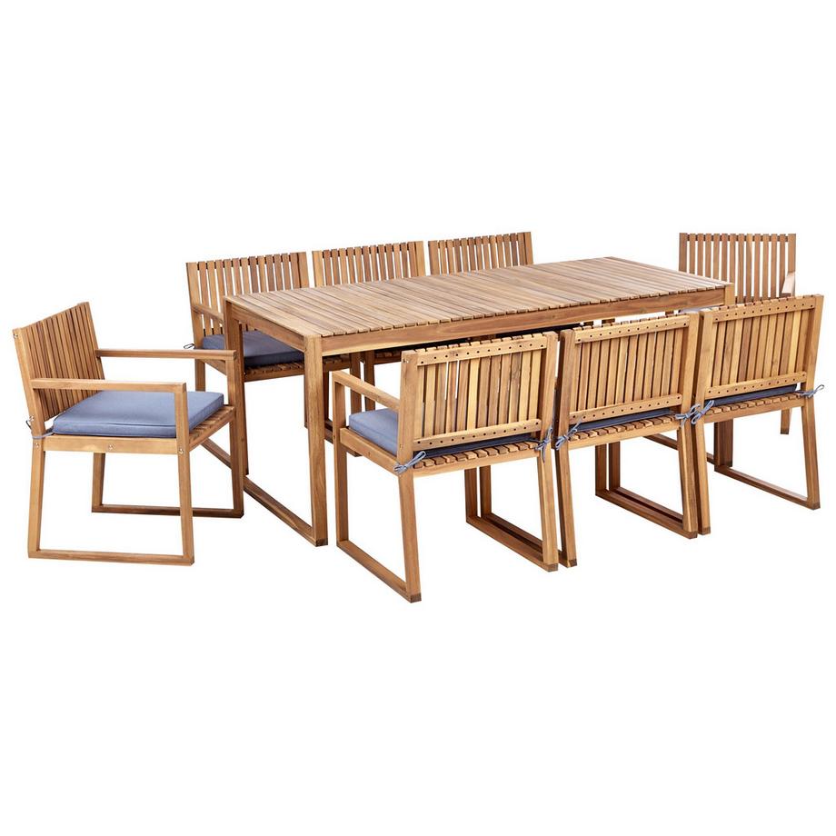 Ensemble de salle à manger de jardin pour 8 personnes en Bois d'acacia certifié  SASSARI II
