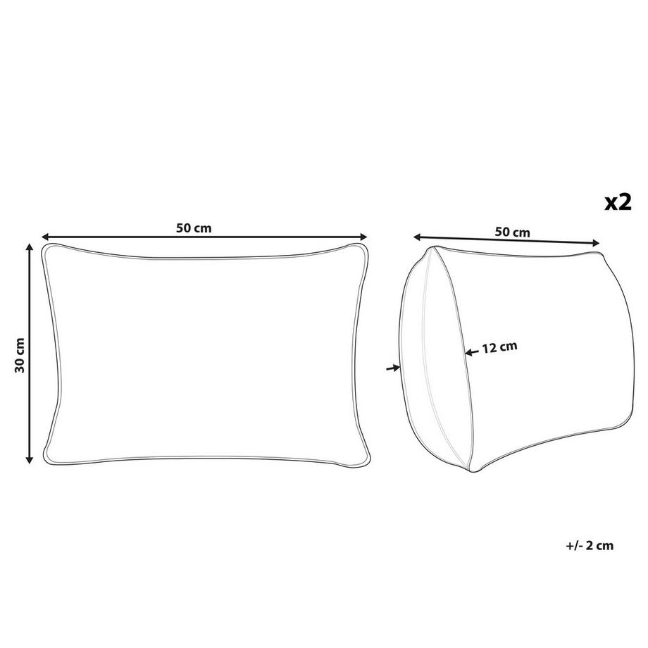 Beliani Lot de 2 coussins d'extérieur en Polyester  MEADOW  