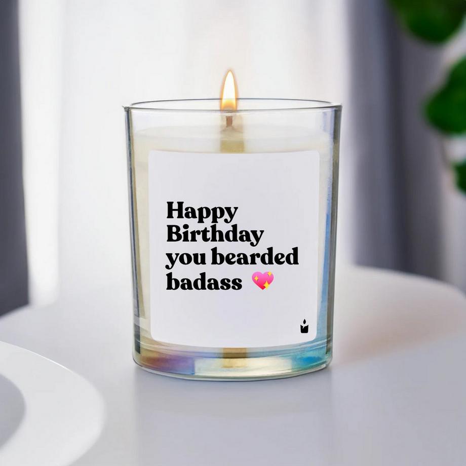 CandleHand Bougie Parfumée Woody Happy Birthday you bearded badass  