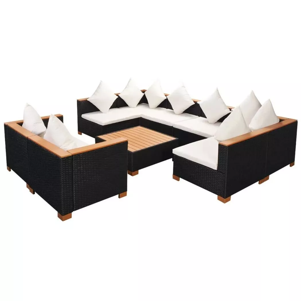 VidaXL - Gartenmöbel-set poly-rattan, One Size, Schwarz