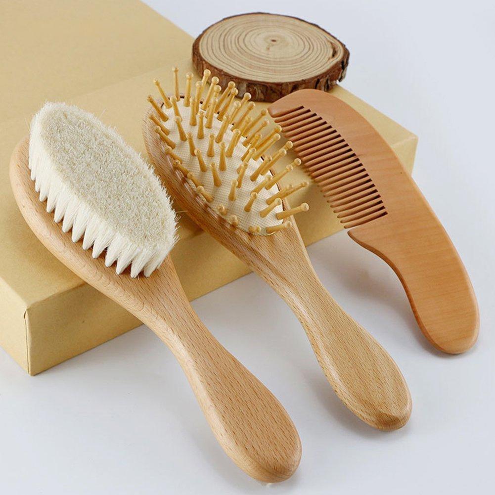 B2X  Bürstenset für Baby - Holz - 3 Stück 