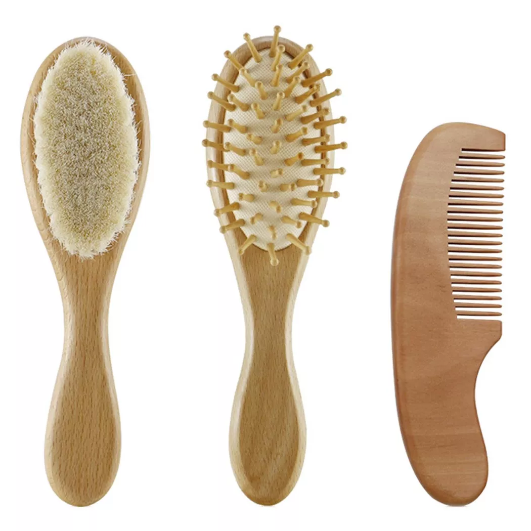 B2X - Bürstenset für Baby Holz 3 Stück, One Size
